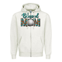 Oatmeal Heather western blessed mom with volleyball Zipper Hoodie - texasbilliewilder