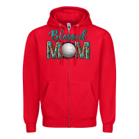 Red western blessed mom with volleyball Zipper Hoodie - texasbilliewilder