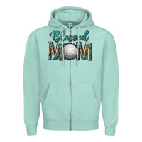 Seafoam western blessed mom with volleyball Zipper Hoodie - texasbilliewilder