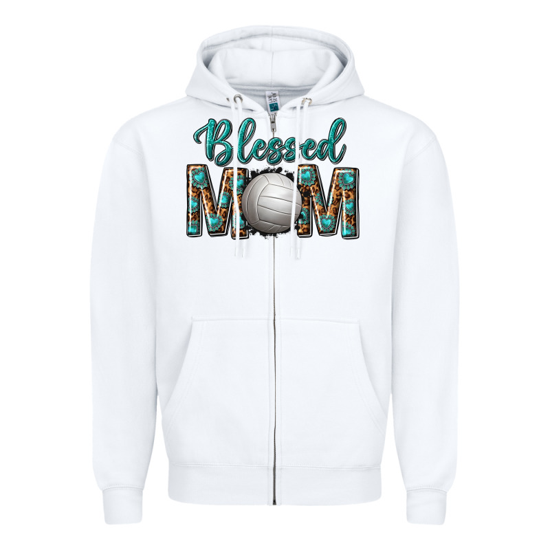 Western Blessed Mom With Volleyball Zipper Hoodie by texasbilliewilder | Teevron
