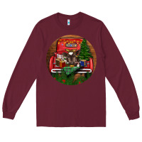 Burgundy Baby Cow Christmas Long Sleeve Tee - RanaPortraitStore
