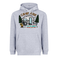 Heather Grey camp fire squad Heavyweight Hoodie - CowhideDigitalArt