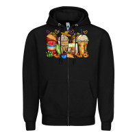 Black tacos coffee cups Zipper Hoodie - Zillion Design Studio