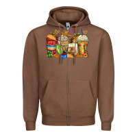Chestnut tacos coffee cups Zipper Hoodie - Zillion Design Studio