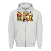 Dove Grey tacos coffee cups Zipper Hoodie - Zillion Design Studio