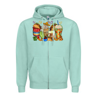 Seafoam tacos coffee cups Zipper Hoodie - Zillion Design Studio