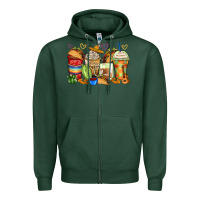Sports Green tacos coffee cups Zipper Hoodie - Zillion Design Studio