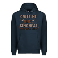 Navy caffeine & kindness Premium Hoodie - MaliasSmallBusiness