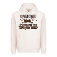 Pale Pink caffeine & kindness Premium Hoodie - MaliasSmallBusiness