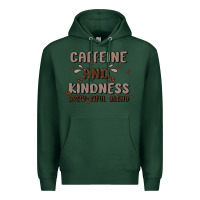 Sports Green caffeine & kindness Premium Hoodie - MaliasSmallBusiness