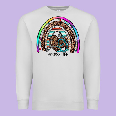 Nurse Life Rainbow Premium Sweatshirt Designed By Jahusdesignshop
