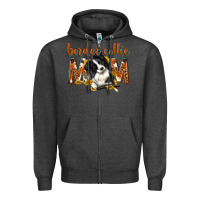 Charcoal Heather western border collie mom Zipper Hoodie - texasbilliewilder