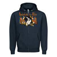 Navy western border collie mom Zipper Hoodie - texasbilliewilder