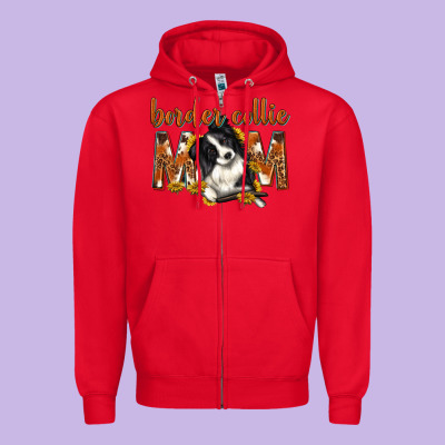 Western Border Collie Mom Zipper Hoodie Designed By Texasbilliewilder
