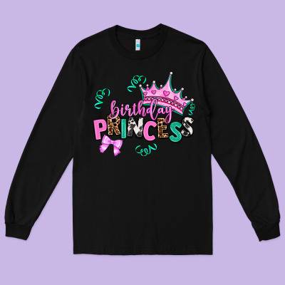 Birthday Princess Long Sleeve Tee Designed By Adodesignshop