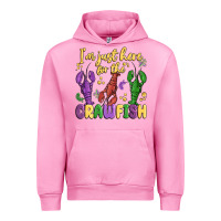 Fuchsia Pink i'm just here for the crawfish Urban Hoodie - MaliasSmallBusiness