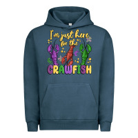 Pigment Midnight Navy i'm just here for the crawfish Urban Hoodie - MaliasSmallBusiness