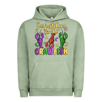 Pigment Oil Green i'm just here for the crawfish Urban Hoodie - MaliasSmallBusiness