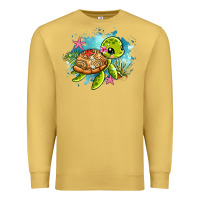 Antique Gold ocean with turtle Premium Sweatshirt - AdoDesignShop