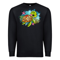 Black ocean with turtle Premium Sweatshirt - AdoDesignShop