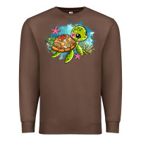 Chestnut ocean with turtle Premium Sweatshirt - AdoDesignShop