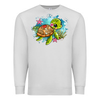 Dove Grey ocean with turtle Premium Sweatshirt - AdoDesignShop