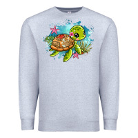 Heather Grey ocean with turtle Premium Sweatshirt - AdoDesignShop