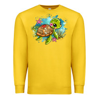 Lemon ocean with turtle Premium Sweatshirt - AdoDesignShop