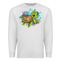 Oatmeal Heather ocean with turtle Premium Sweatshirt - AdoDesignShop