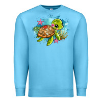 Ocean Blue ocean with turtle Premium Sweatshirt - AdoDesignShop