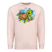Pale Pink ocean with turtle Premium Sweatshirt - AdoDesignShop