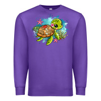 Purple ocean with turtle Premium Sweatshirt - AdoDesignShop