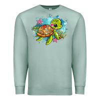 Seafoam ocean with turtle Premium Sweatshirt - AdoDesignShop
