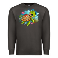 Smoke ocean with turtle Premium Sweatshirt - AdoDesignShop