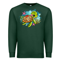 Sports Green ocean with turtle Premium Sweatshirt - AdoDesignShop