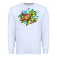 White ocean with turtle Premium Sweatshirt - AdoDesignShop