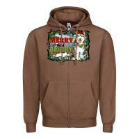 Chestnut merry and bright husky farm  background Zipper Hoodie - RanaPortraitStore