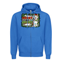 True Royal merry and bright husky farm  background Zipper Hoodie - RanaPortraitStore