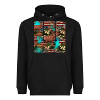 Black hunting deer american flag seamless pattern Heavyweight Hoodie - HRA Design Shop