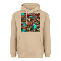 Mushroom hunting deer american flag seamless pattern Heavyweight Hoodie - HRA Design Shop