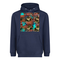 Navy hunting deer american flag seamless pattern Heavyweight Hoodie - HRA Design Shop