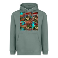 Sage hunting deer american flag seamless pattern Heavyweight Hoodie - HRA Design Shop