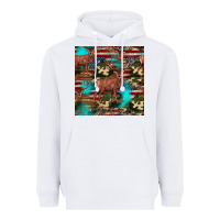White hunting deer american flag seamless pattern Heavyweight Hoodie - HRA Design Shop