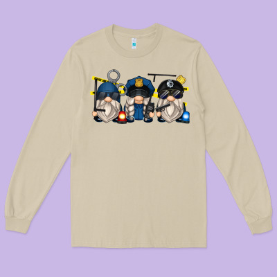 Police Gnomes Long Sleeve Tee Designed By Zillion Design Studio