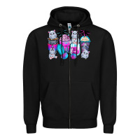 Black hippopotamus coffee cups Zipper Hoodie - Zillion Design Studio