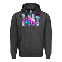 Charcoal Heather hippopotamus coffee cups Zipper Hoodie - Zillion Design Studio