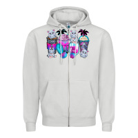 Dove Grey hippopotamus coffee cups Zipper Hoodie - Zillion Design Studio