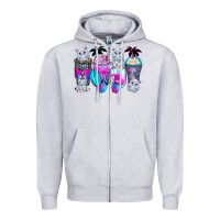 Heather Grey hippopotamus coffee cups Zipper Hoodie - Zillion Design Studio