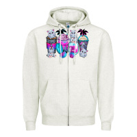 Oatmeal Heather hippopotamus coffee cups Zipper Hoodie - Zillion Design Studio