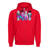 Red hippopotamus coffee cups Zipper Hoodie - Zillion Design Studio